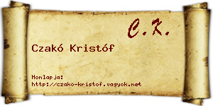 Czakó Kristóf névjegykártya