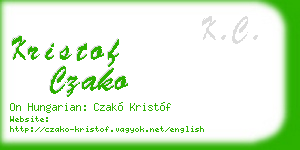kristof czako business card